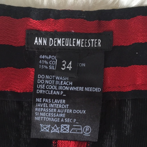 Red and black striped silk satin shorts - Picture 4 of 6